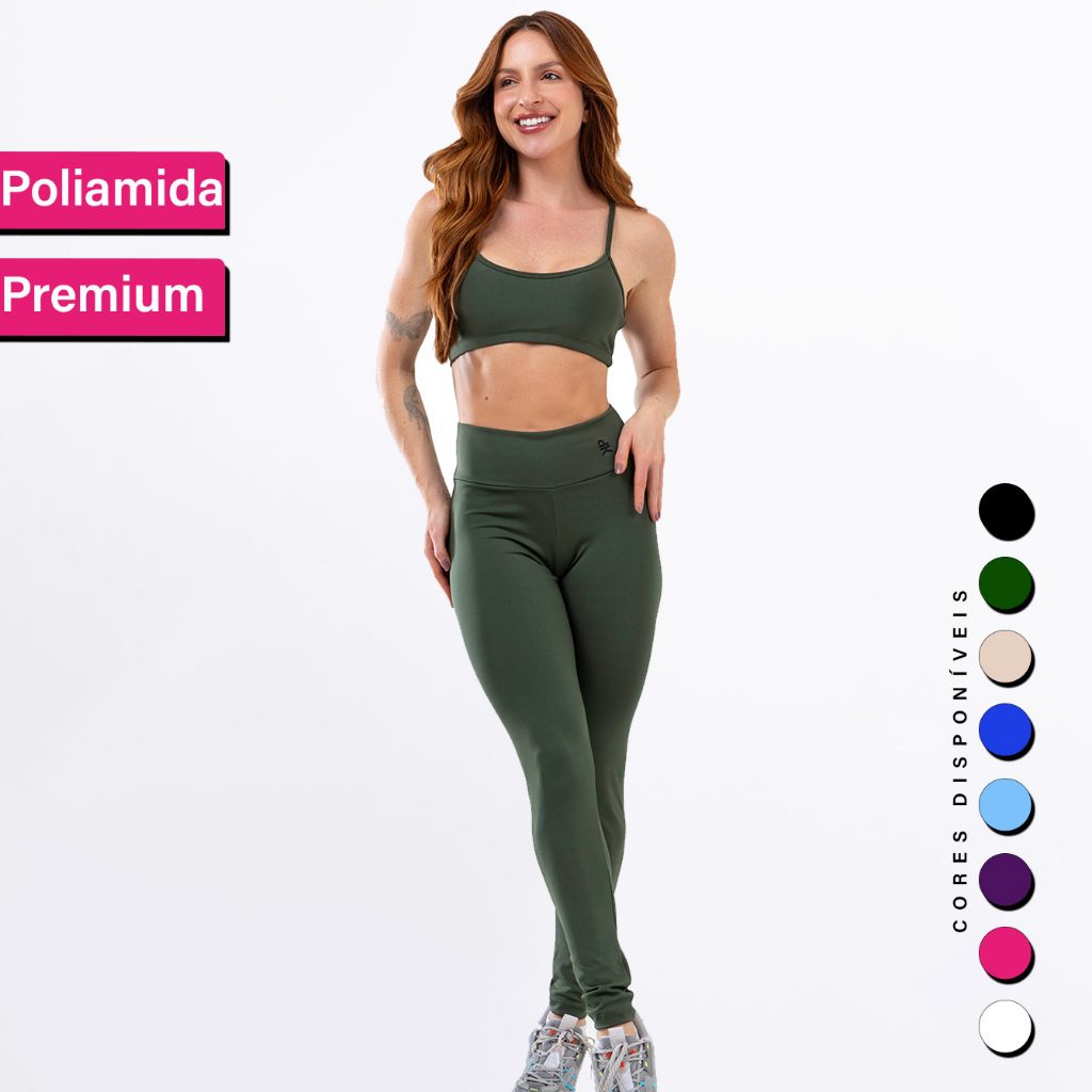 Legging Fitness Cintura Alta Poliamida Premium 1 Legging Fitness Cintura Alta Poliamida Premium