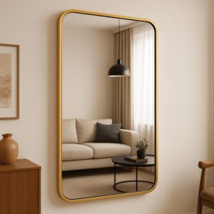 Espelho Retangular Corpo Inteiro 115x60cm Alumínio