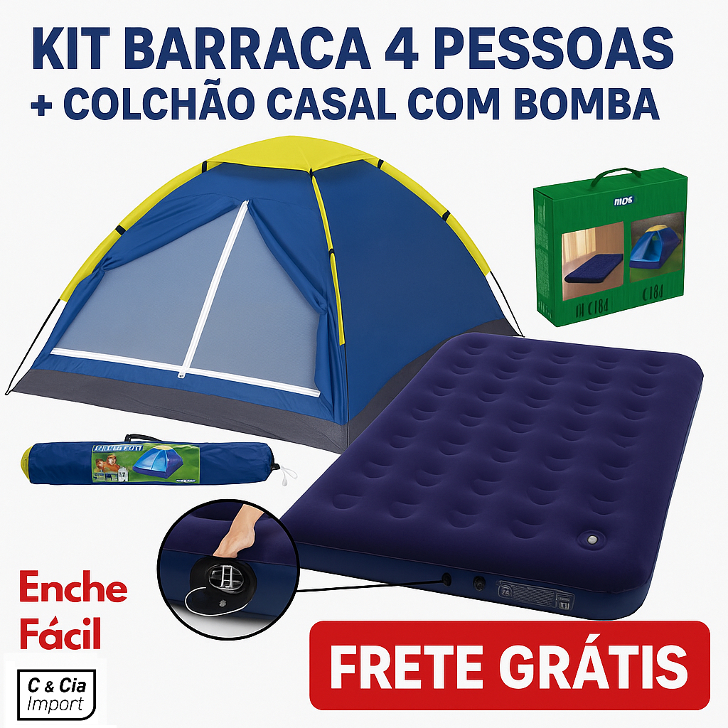 Kit Barraca Iglu 2/3/4 Lugares + Colch?o 1 Kit Barraca Iglu 2/3/4 Lugares + Colchão
