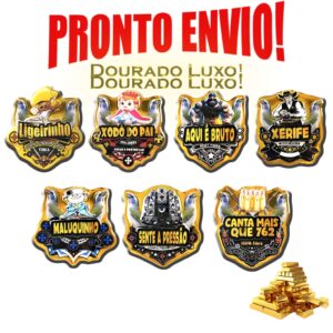 Placa Resinada 3D Trinca-Ferro Dourado