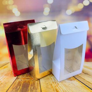 Sacola com Visor Doces - Branco/Vermelho/Ouro