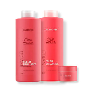Kit Wella - Shampoo 1L , Condicionador 1L e Máscara 150g Color Brilliance