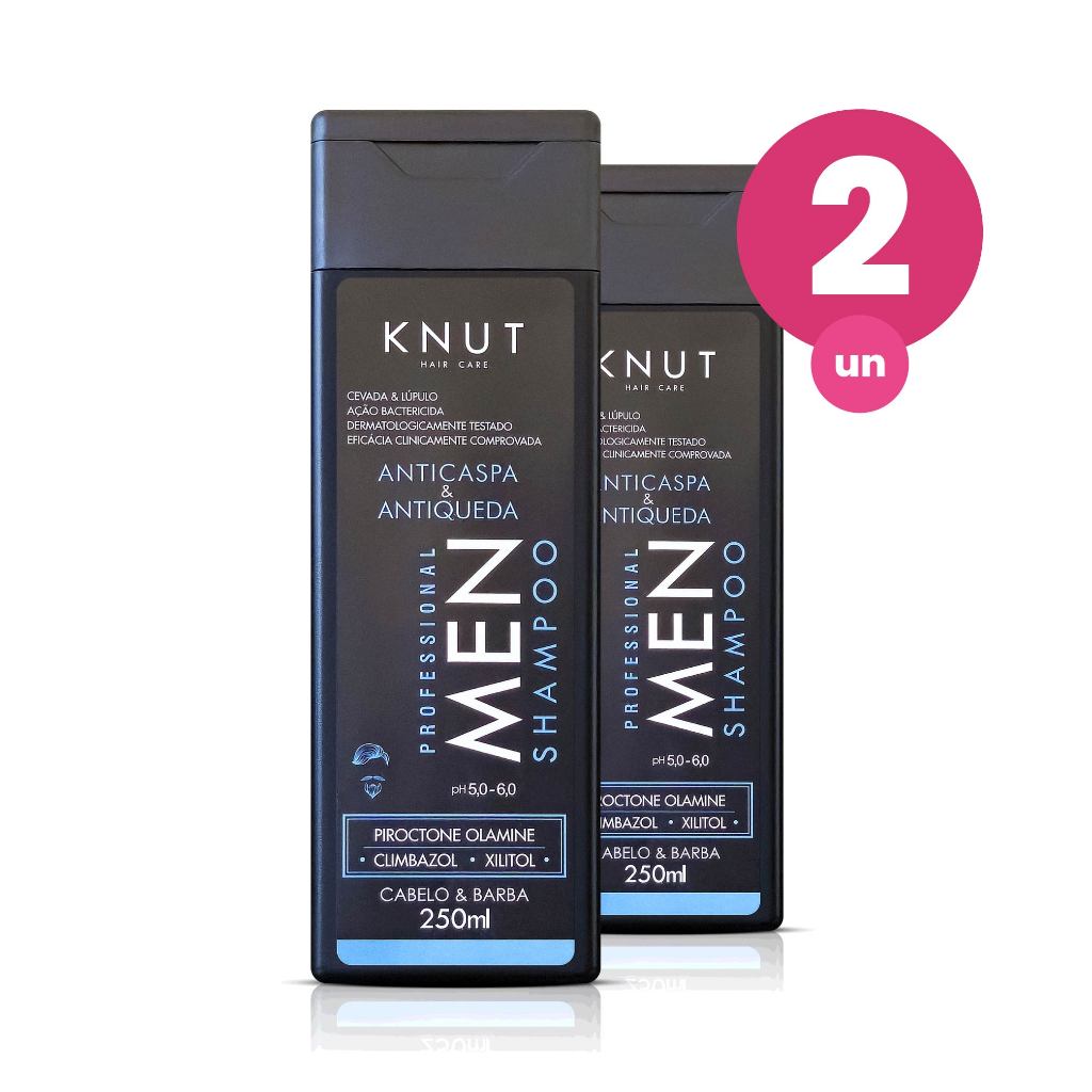 Kit 2 Shampoo Anticaspa Knut Men 250ml 1 Kit 2 Shampoo Knut Men Anticaspa 250ml