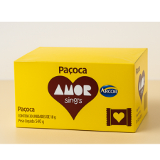 Paçoca Amor Sing´s Quadrada Embrulhada c/30un 540gr- Arcor