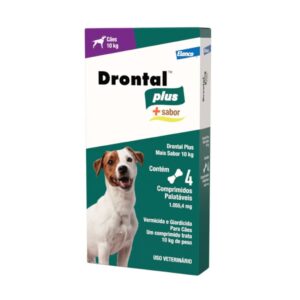 Drontal Plus Carne Cães 10kg Vermifugo 4 Comprimidos Giardia - Elanco