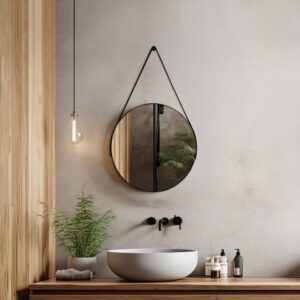 Espelho Redondo Adnet 30cm com Alça e Suporte