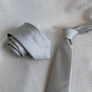 Gravata Masculina Slim Prata/Cinza Padrinho