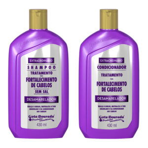 Shampoo e Condicionador Desamarelador Gota Dourada - Embalagem Econômica de 430ml cada