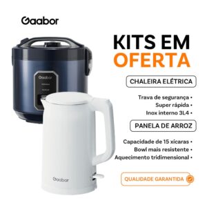 Panela de Arroz Elétrica + Chaleira Elétrica Gaabor