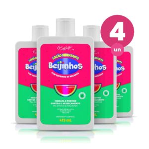 Kit 4 Loção Hidratante Desodorante Beijinhos Melancia 475ml