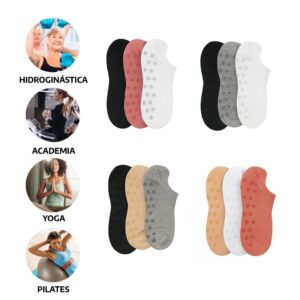 Meias Antiderrapantes Yoga Pilates Corrida