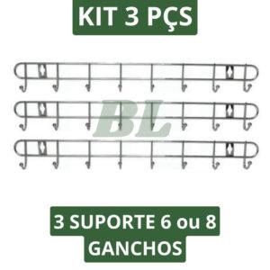 Suporte Cabide com 6 ou 8 Ganchos Aramados