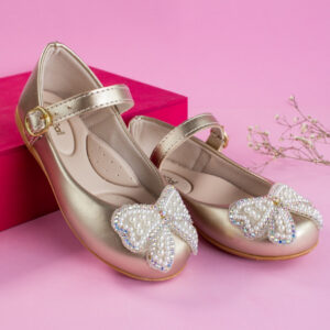 Sapatilha Infantil Laço Off White Menina Confortável Moda Festa 2010 Brilho Delicada Promoção