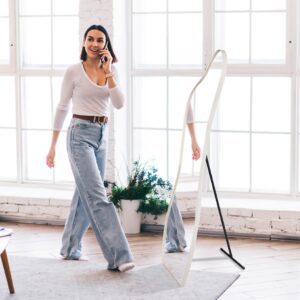 Espelho de Corpo Inteiro 150x50cm Suporte Chão