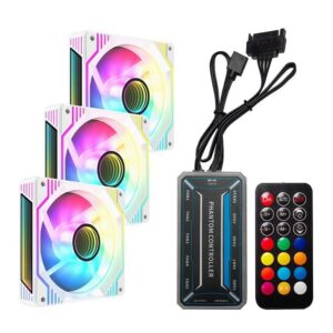 Kit Ventoinhas ARGB 3x120mm Branco