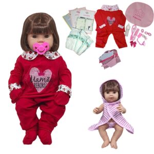 Boneca Bebê Mamãe Reborn 100% Silicone Bolsa + 28 Itens
