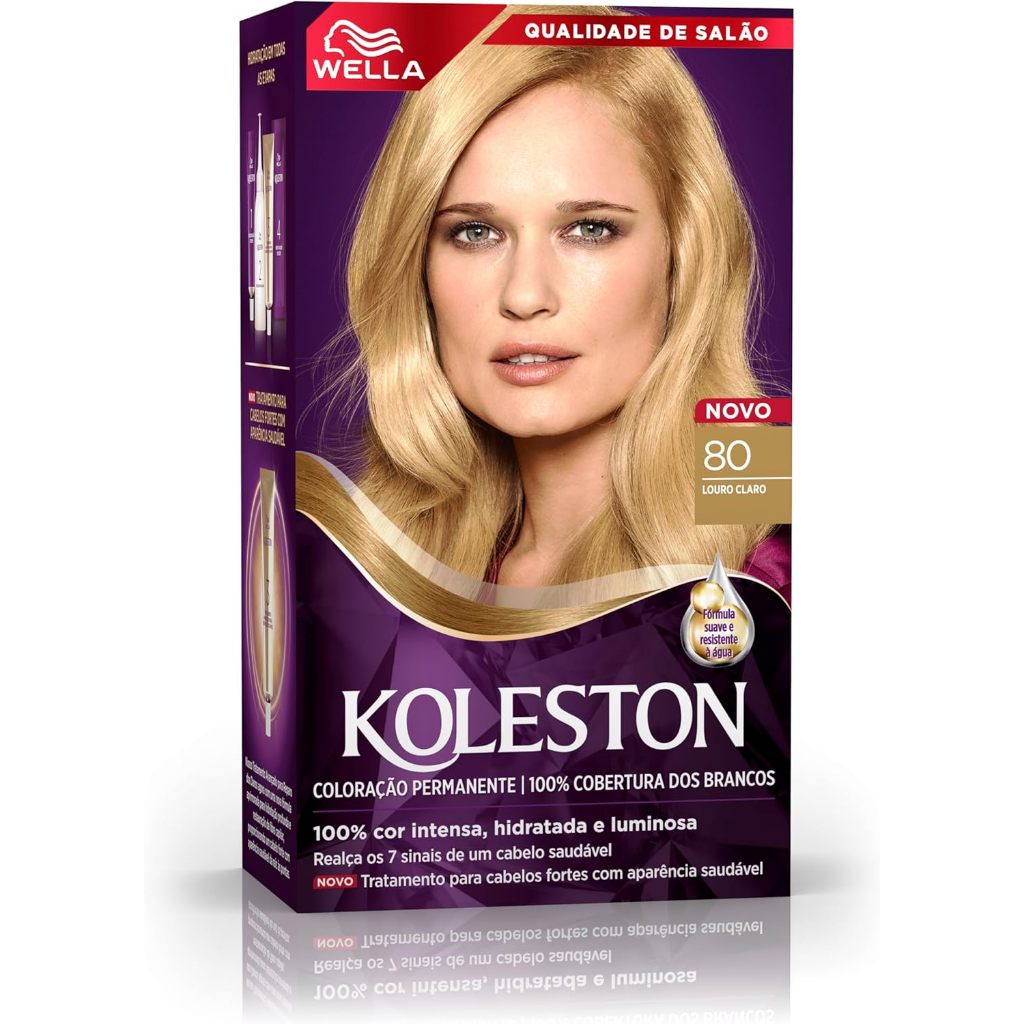 Tintura Koleston 80 Louro Claro - Cabelo Brilhante 1 Tintura de Cabelo Koleston Cor 80 Louro Claro