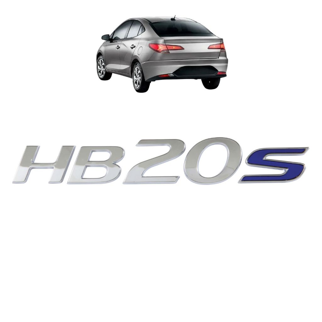 Emblema HB20S Cromado 2020-2024 1 Emblema letreiro HB20S do Hb20s 2020 a 2024 - Cromado