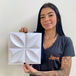 Placas PVC 3D Revestimento Parede 25x25cm - 80un.