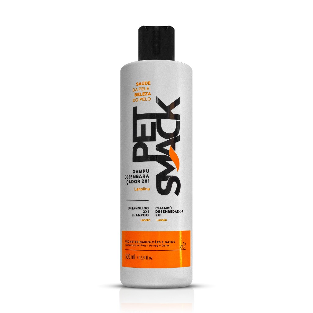 Shampoo Desembara?ador Pet Smack 2x1 500ml 1 Pet Smack Shampoo Desembaraçador 2x1 500ml para Cães e Gatos Centagro