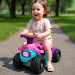 Motoca Andador Gira Gira Menina Rosa 1 a 3 anos Até 16kg Freio Volante Buzina - Inmetro Queen Shop