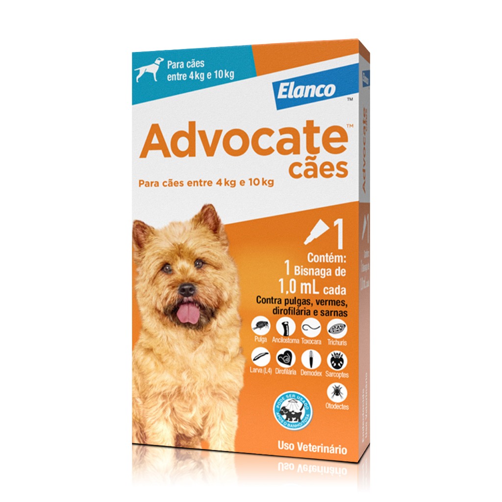 Advocate Antipulgas C?es 4-10kg - 1 Pipeta 1ml 1 Advocate Antipulgas para Cães de 4 a 10kg 1 Pipeta de 1ml Elanco