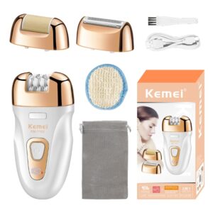 Aparelho Depilador Feminino Recarregável Aparador De Pelos Facial Corporal 3 em1 Kemei KM-7102