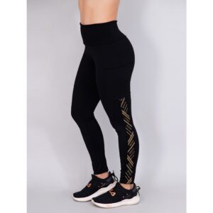 Legging Poliamida Cintura Alta Pocket Rocca Gold