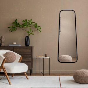 Espelho Trapézio 70x160cm Corpo Inteiro Preto/Caramelo