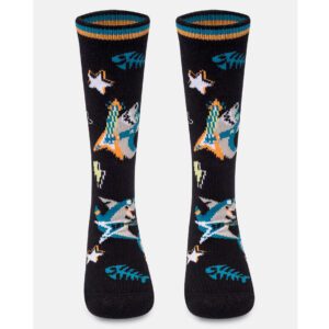 Meia Cano 3/4 Infantil Estampa Tubarão Rockstar