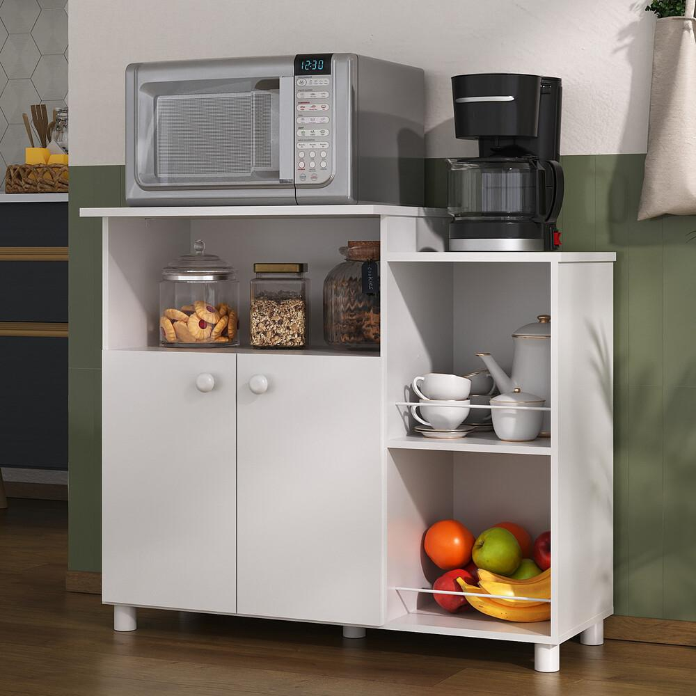 Balc?o Fruteira Multiuso Multim?veis Branco - Ideal para Cozinhas 1 Balcão Fruteira Multiuso Multimóveis para Forno e Microondas Branco REF.2358