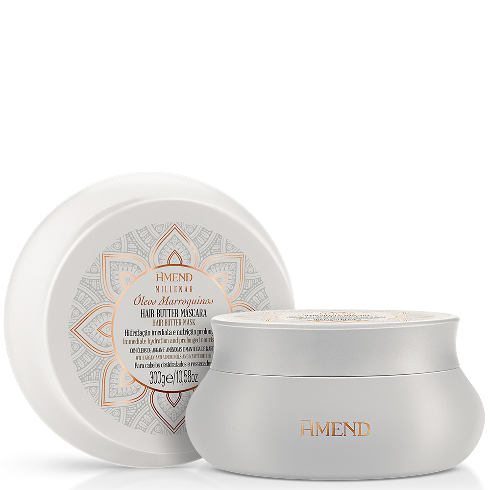 M?scara Amend Millenar ?leos Marroquinos 1 AMEND HAIR BUTTER MILLENAR ÓLEOS MARROQUINOS MÁSCARA 300G