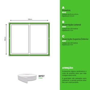 Moldura Janela EVA Autocolante 7cm - Vedação Prova D'água