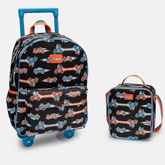 Kit Mochila Rodinhas + Lancheira Gorila Racing 1 Kit Mochila Rodinhas + Lancheira Gorila Racing