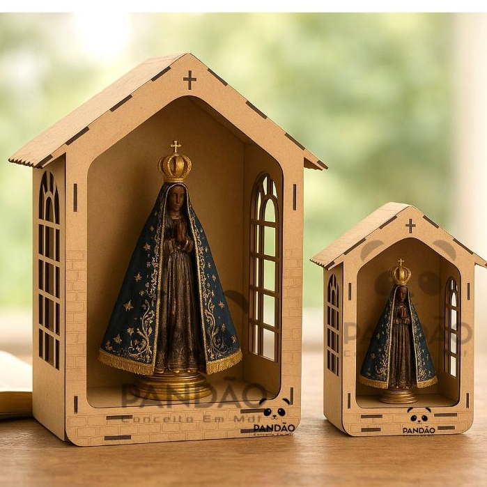 Orat?rio Capela MDF Montado - Decora??o Religiosa 1 Oratório Capela MDF Montado - Decoração Religiosa