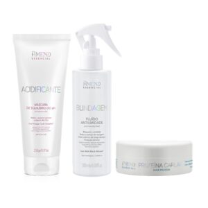 Amend KIT Essencial Máscara de Equilíbrio do PH + Fluído Antiumidade + Proteína Capilar 100g