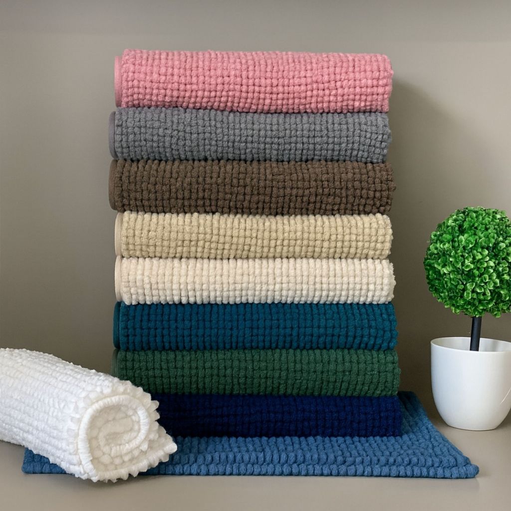 Tapete Dedinho Chão Banheiro Bolinha Microfibra Varias Cores Antiderrapante