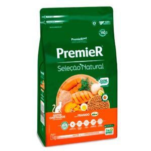 Ração Premier Seleção Natural Gatos Castrados Frango 1,5Kg