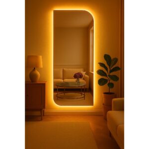 Espelho LED Retangular Bivolt com Luz Ajustável