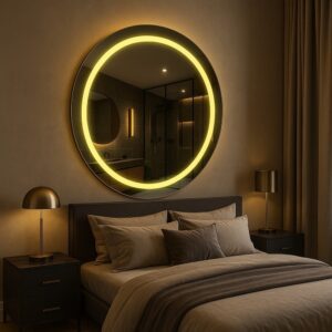 Espelho Redondo LED 100cm Bivolt Jateado