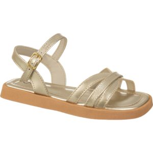 Sandália Feminina Infantil Flatform Fivela Tiras Rasteira Menina Fashion Confortável Moda Blogueira