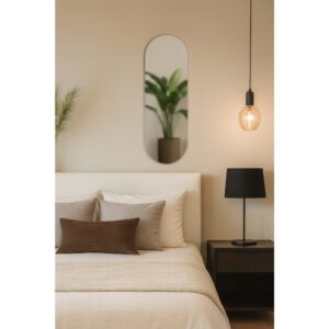 Espelho Oval de Vidro 60x20cm - Design Luxo