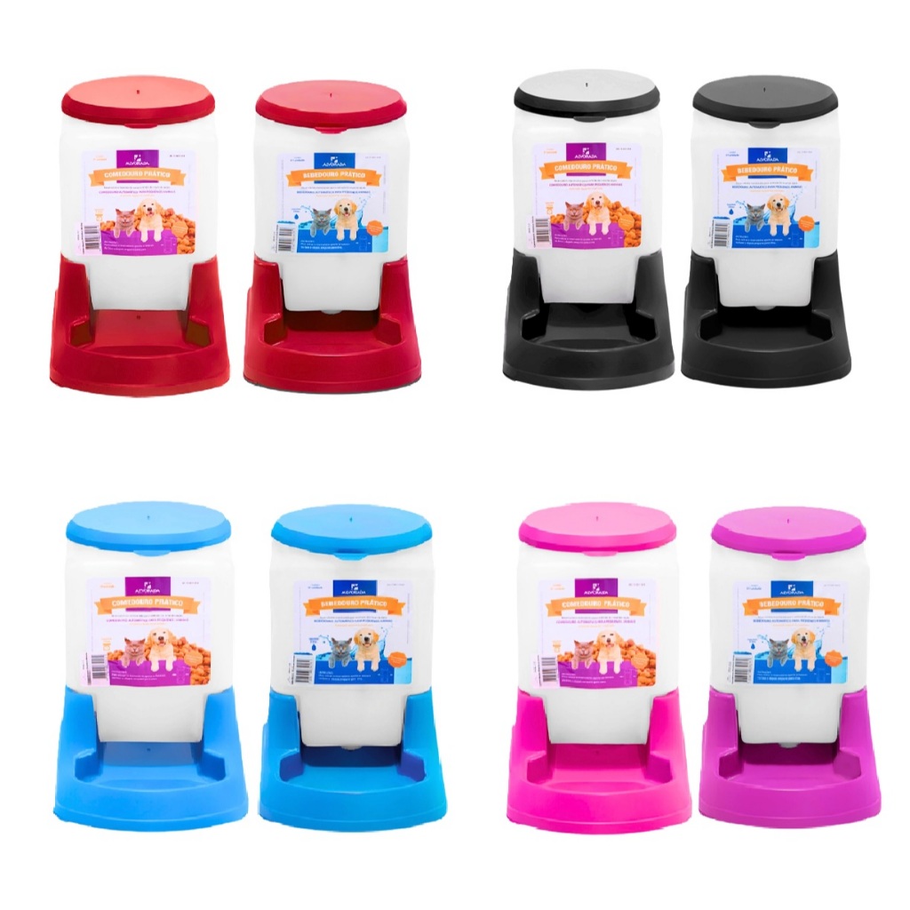 Kit Bebedouro e Comedouro Pet 3L Alvorada 1 Kit Comedouro e Bebedouro Alvorada (Escolha sua cor)