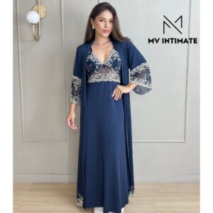 Robe e Camisola Amamentação Microfibra Renda