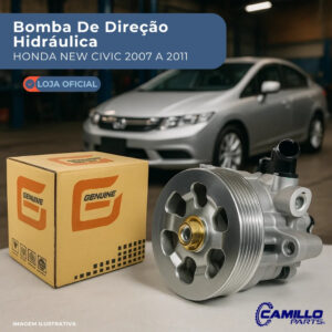 Bomba Direção Hidráulica Polia 7PK Honda New Civic Genuine Automotive