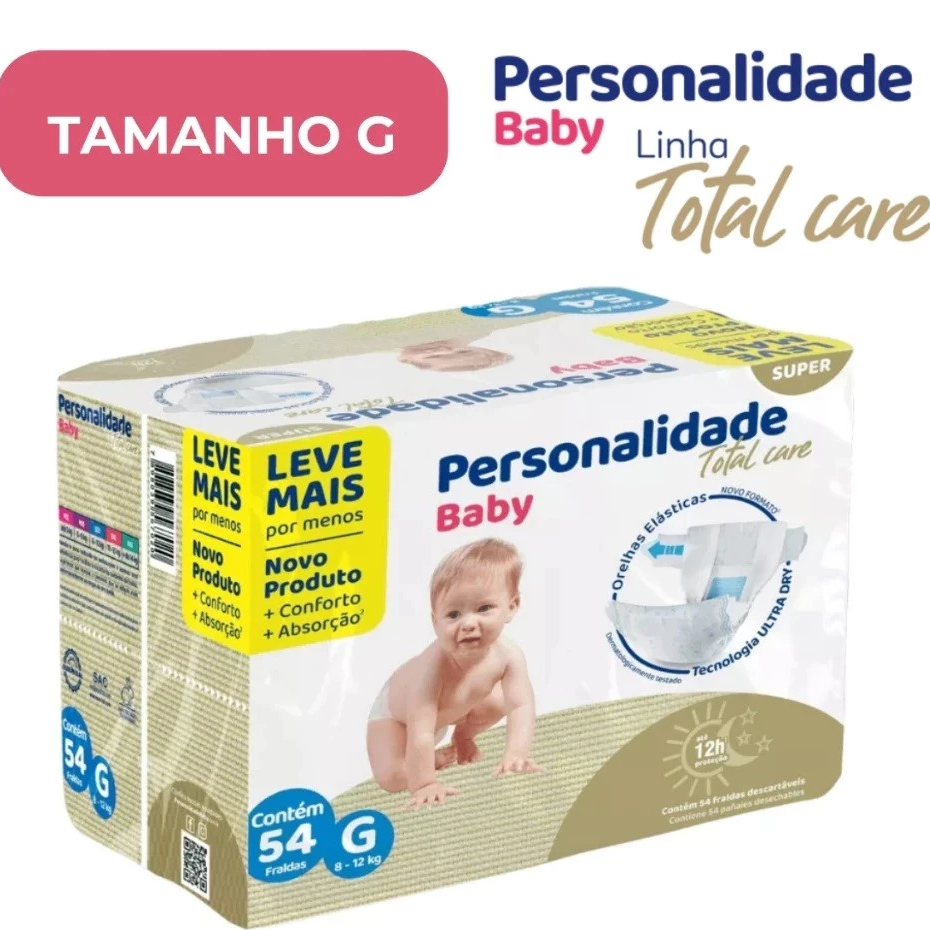 Fralda Descart?vel Beb? Personalidade Baby 54un 1 Fralda Descartável Bebê Personalidade Baby 54un