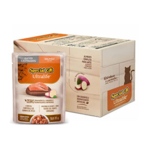 Kit 12 Sachês Special Cat Castrado Salmão Ultra Life 85 g