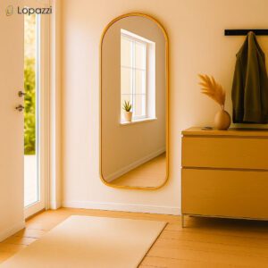 Espelho Corpo Inteiro 110x50cm Moldura Alumínio