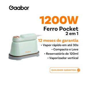 Gaabor Ferro a Vapor 127V Portatil Anti Vazamento Rapido Para Viagem Top Clean HM M01A