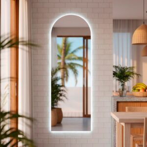 Espelho Grande com LED e Vitral 150x50